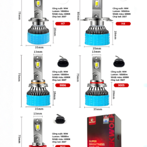 Lắp đặt đèn led tăng sáng ô tô wekwolf S8 chân 9006
